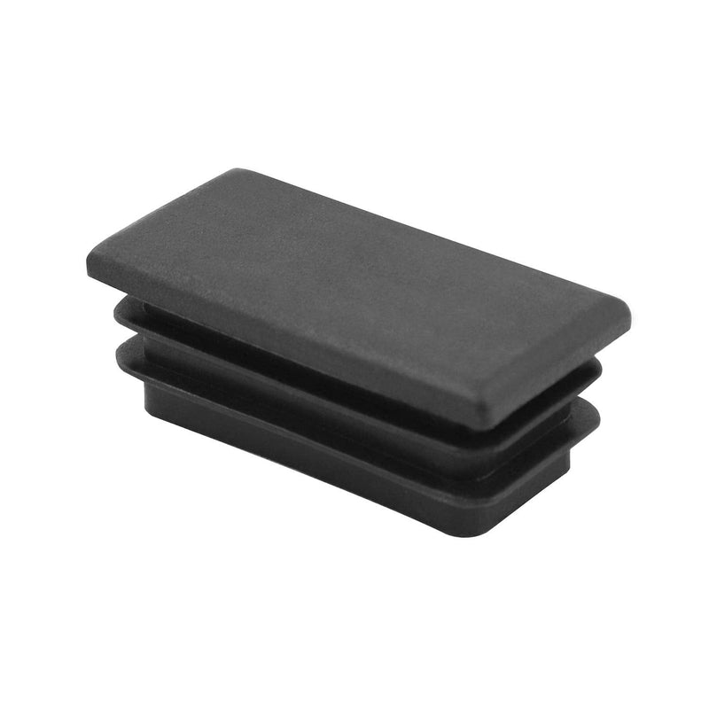 QWORK 10 PCS 1" X 2" Rectangle Black Plastic Plug End Cap for Pipe Tubing, Chair Leg 2.5 X 5cm