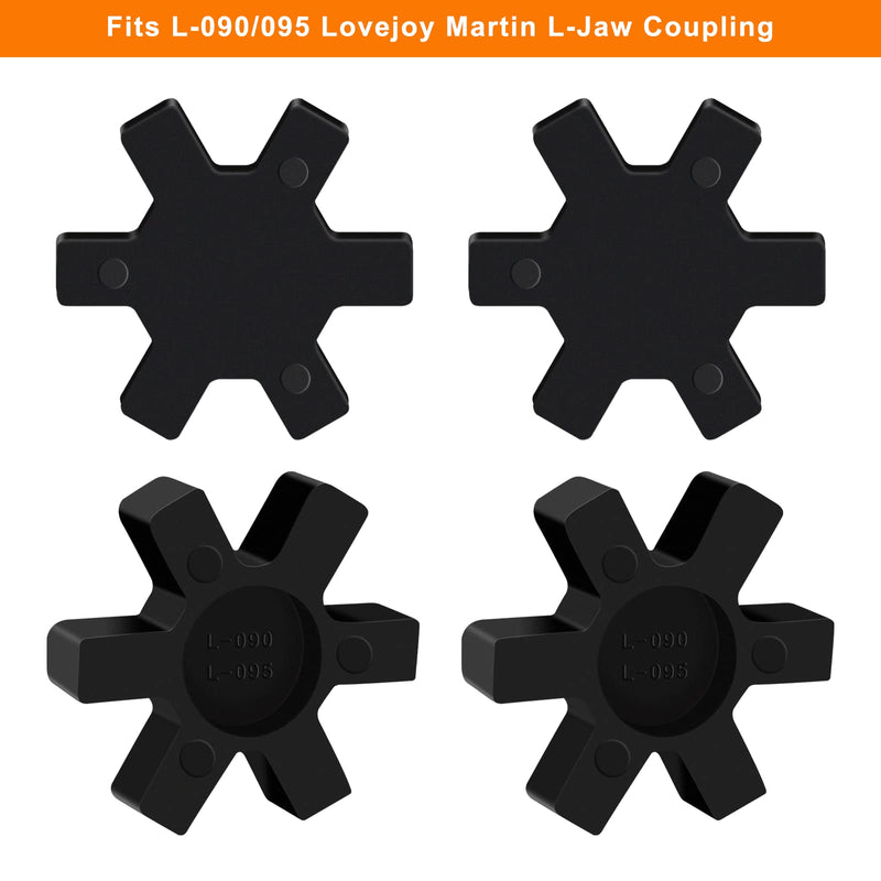8 Pcs Solid Type Spider Center Inserts L095 Flexible NBR Rubber Spider Inserts Fits for L Jaw Coupling Set, Black