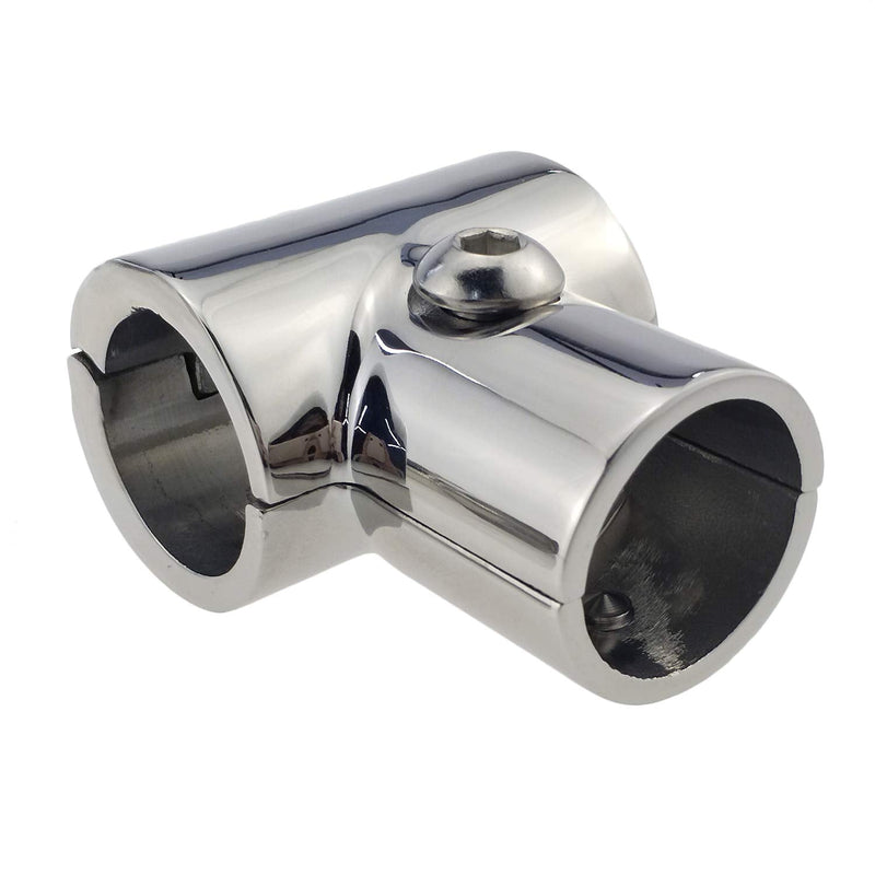 Heavy Duty 316SS Boat Hand Rail Fitting- Polished 90 Degree T/Tee Hinged/Split Fitting 7/8" Tube 1PC FOR 7/8" TUBE