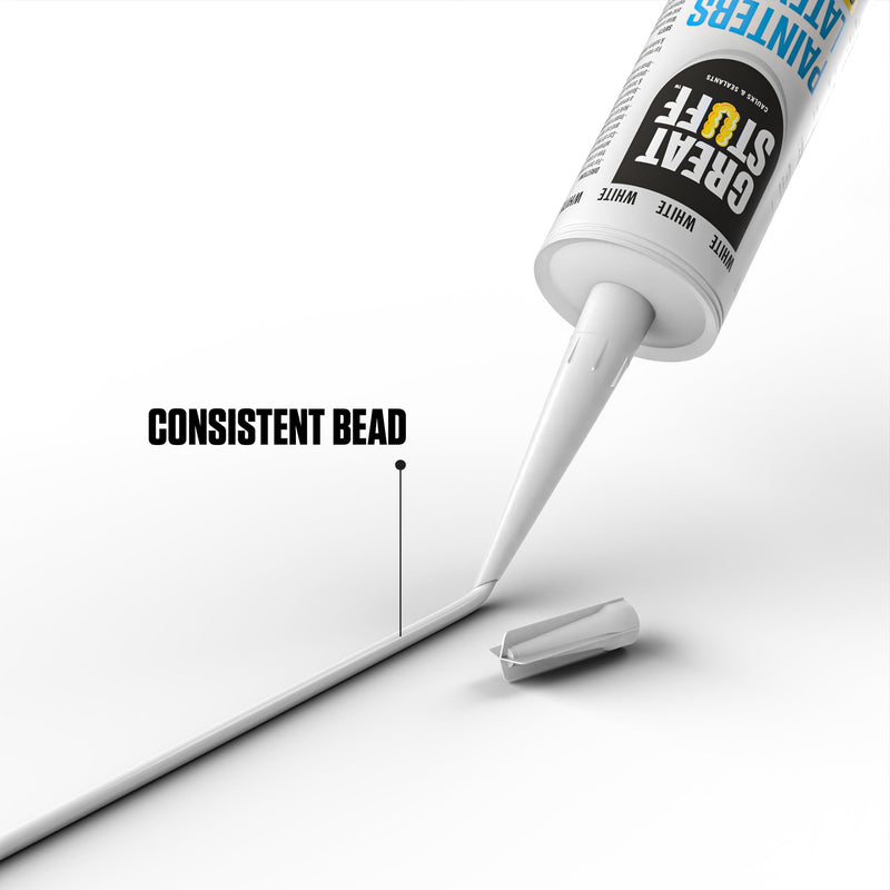 Great Stuff Acrylic Latex Paintable Caulking Sealant - White Caulk, Painters Caulk, Painters Latex Siliconized Acrylic Caulk, Paintable Caulk, White Caulking for Baseboards, Water Clean Up, 10.1 oz 1 Pack