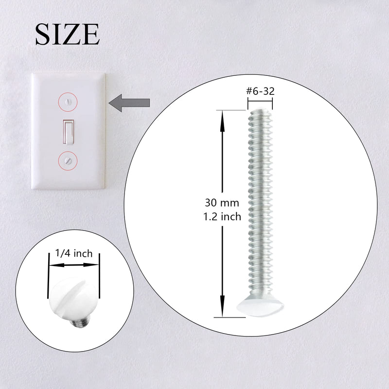40 Pieces Wall Plate Screws, 1.2 Inch Long Outlet Screws Perfect Replacement for Outlet Cover Screws,Switch Plate Screws, Light Plate Screws 1.2", 40 pcs