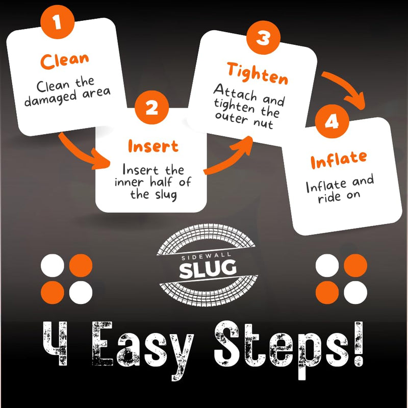 Sidewall Slug Tire Repair Kit Official – Emergency Sidewall Plug for ATV, UTV, Lawn Mower, Golf Cart, and Snow Blower Tires – Heavy-Duty Off-Road Tire Fix – Made in USA 1