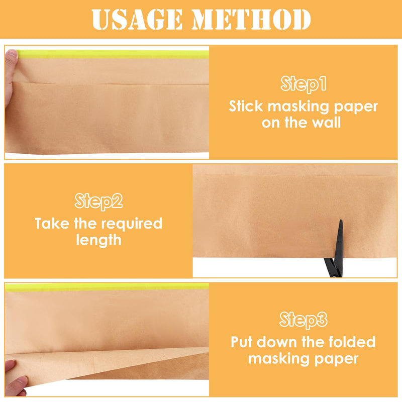 6 Pack Masking Paper for Painting 6 Inch x 50 Feet Painters Paper Tape and Drape Paint Masking Paper Painters Masking Paper Roll for Painting Car, Auto Body, Floor Protection