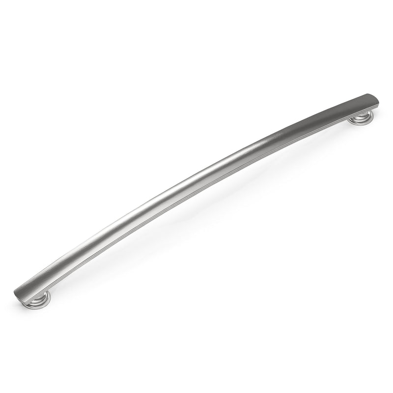 Hickory Hardware 1 Pack Solid Core Kitchen Cabinet Pulls, Luxury Cabinet Handles, Hardware for Doors & Dresser Drawers, 12 Inch Hole Center, Satin Nickel, American Diner Collection