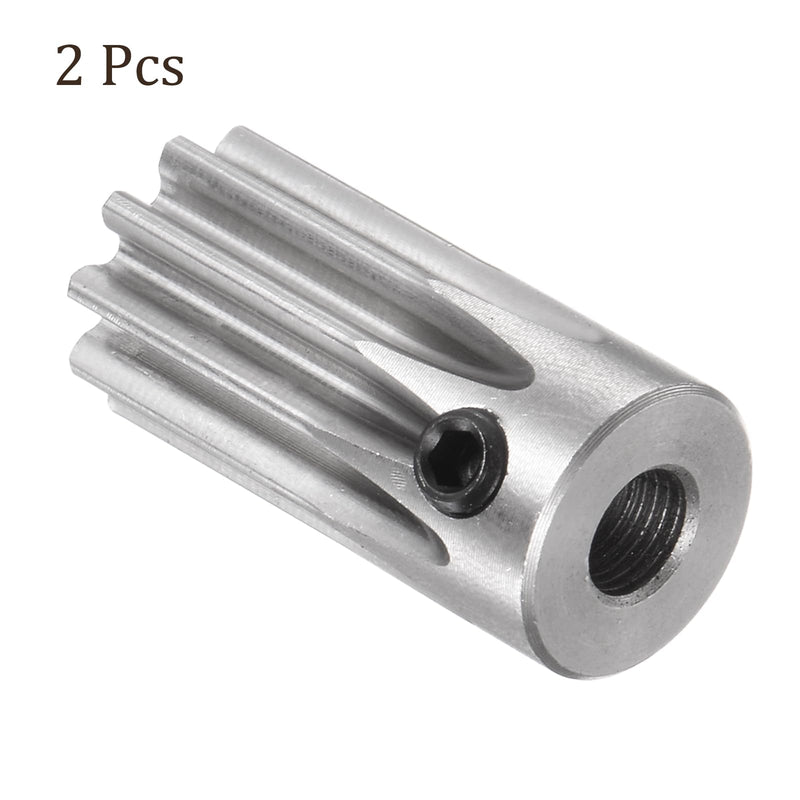 2pcs Mod 1 Straight Spur Pinion Gear Motor Gear 10 Teeth - [5mm Aperture x 20mm Height], Suitable for RC Cars, Stainless Steel - NewNest Australia
