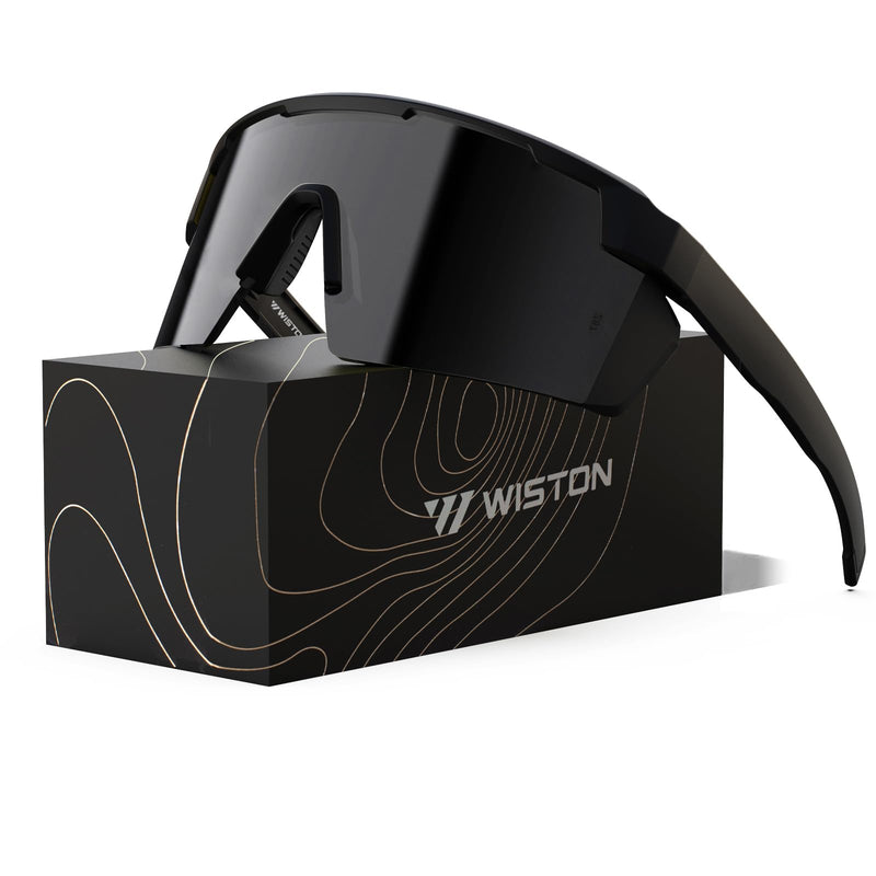 WISTON XL Z87 Sunglasses for Big Wide Heads Men Women,TR90 Ultralight UV400 Protection Sun Glasses Z8224 Black -Non Polarized