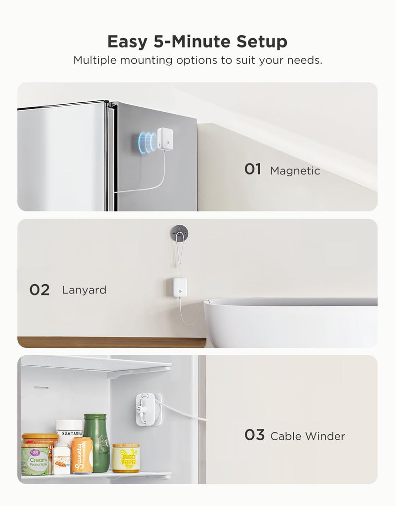 GoveeLife WiFi Refrigerator Thermometer with Alarm, Wireless Digital Freezer Temperature Gauge with App Control, 2 Years Free Data Export, for Home Kitchen Fridge Hot Tub(Only Support 2.4G Wi-Fi) 1 Gateway+1 Sensor
