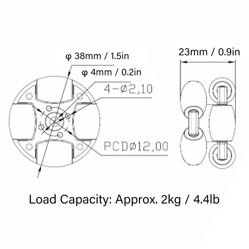 38mm Double Aluminum Omni Wheel 38mm Omnidirectional Wheel with Metal Hubs 14166 Robot Smart Car Parts Accessories