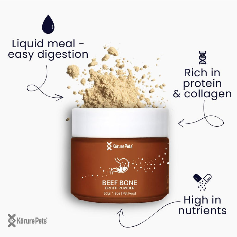 Beef Bone Broth Powder for Cats- All-Natural Supplement for Bone Health and Digestion