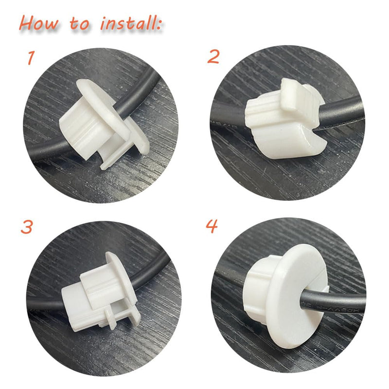 Wall Bushing Grommet for Starlink Dishy Router Ethernet Adapter Cable, Starlink Cable Routing Kit Feed-Through for 1 inch Wall Hole and Furnitures Wire Hole(White, 2 Pack) White, 2 Pack