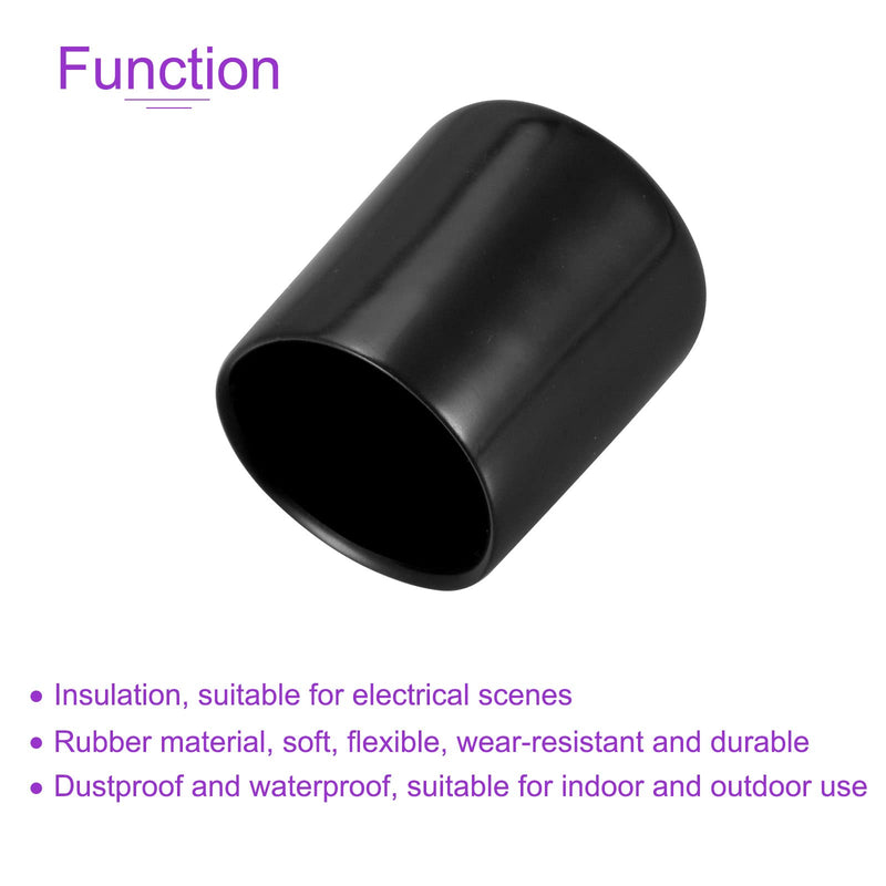 DMiotech 5 Pack 1" ID Black Screw Thread Protectors Rubber End Caps Bolt Covers for Screw Bolt Furniture Pipe 1"