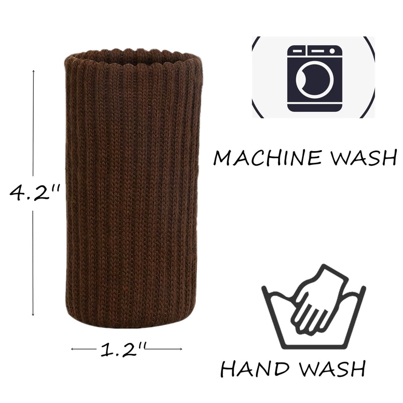 24 PCs Furniture Leg Socks - Coffee Knitted Furniture Socks, Double Thickness Chair Leg Floor Protectors, High Elastic Chair Leg Covers Furniture Caps Set, Move Easily and Reduce Noise 24 pcs Coffee-1