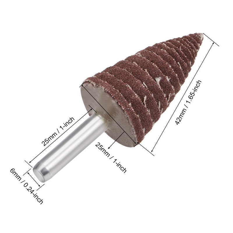 uxcell 25mm Cone Shape Abrasive Flap Wheel 1/4" Shank for Deburring Sanding Polishing 120 Grits 10 Pcs 120 Grit