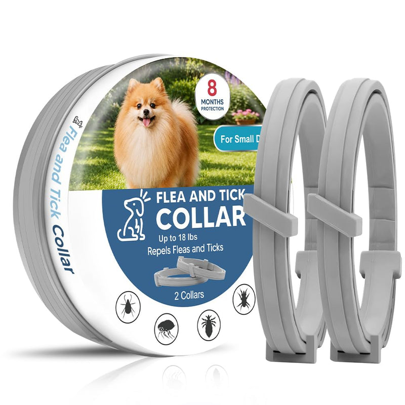 Flea and Tick Collar for Small Dogs, Flea Collar for Dogs, Tick Collar for Small Dogs, Dog Tick Collar, Dog Flea Collars, Soft & Adjustable, 8 Months Protection, Easy to Use-2P 1.2 Ounce (Pack of 2)