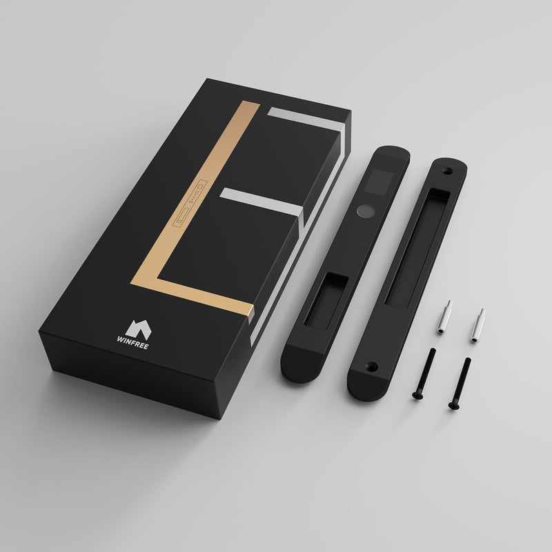 Dummy Lock, Narrow Sliding Door Lock, paring Used with Smart Lock for Double Slider (Black) Black Dummy