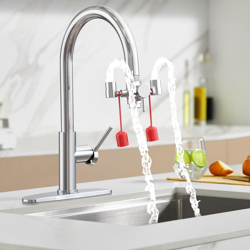 Faucet Mounted Eyewash Station with Cover-Faucet Mounted Emergency Eye Wash Station Sink Attachment-Kit for Lab, Factory-Industry Site-Office Home-5X Common Sink Adapter-1X Note Card-1X Warning Postx