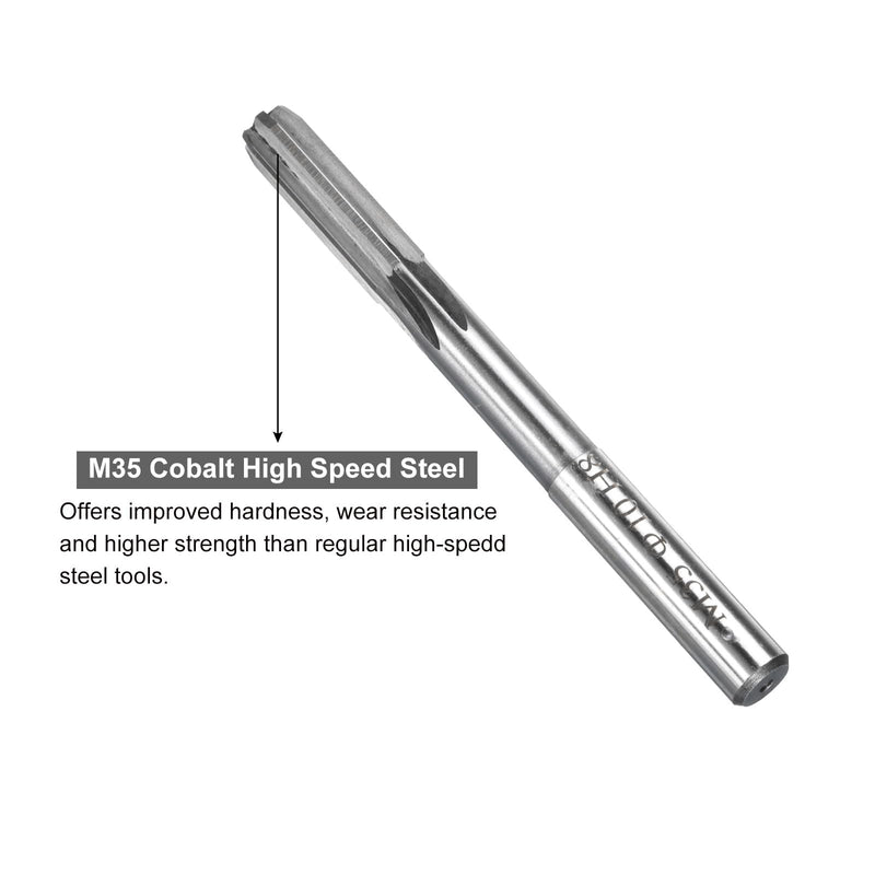 uxcell Chucking Reamers, 10mm H8 Metric Machine Reamer Drill Bit for Metal Wood Hole Reaming, Straight Flute M35 High Speed Steel Tool