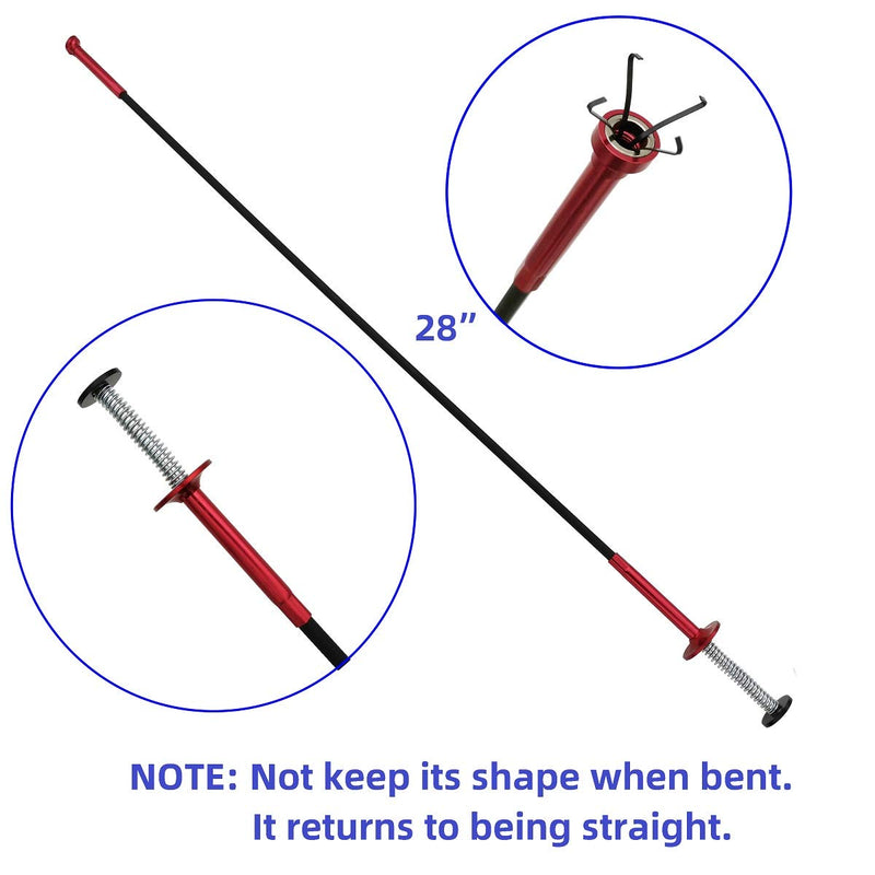 Flexible Claw Pickup Tool with Magnet, 28", 2-in-1 Magnetic Pickup Tool,4-Finger Claw,Rustless Spring,Versatile NOT Keep its shape