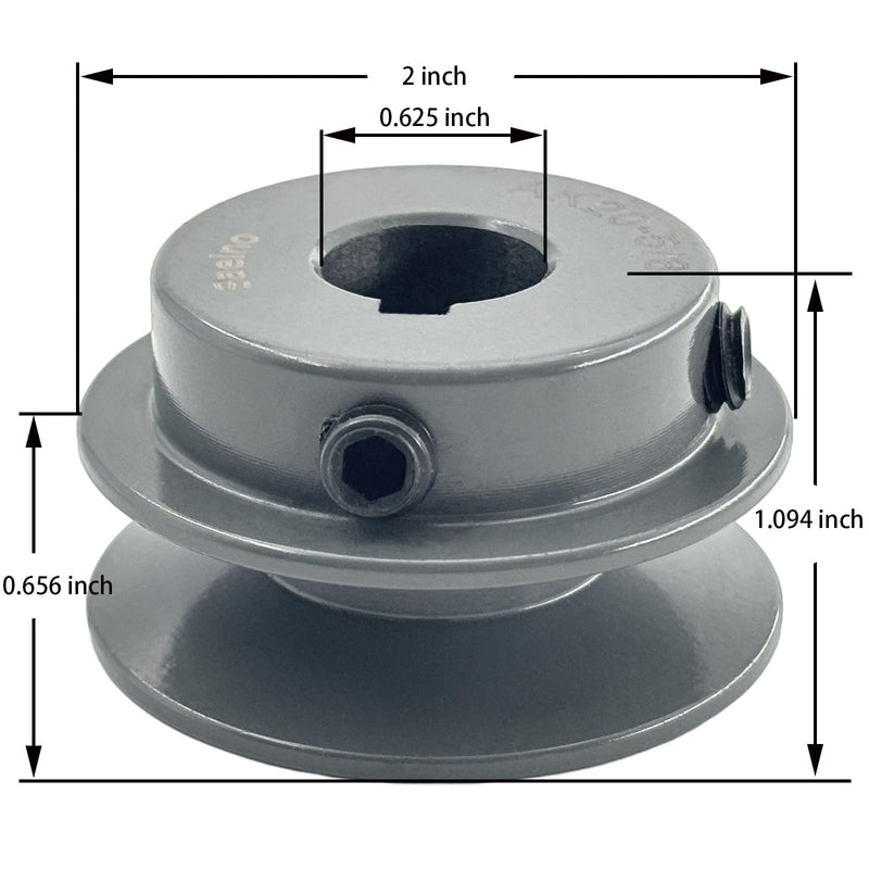 AK20-5/8 Sheaves,v Belt Pulley 5/8 inch bore 2" OD,Motor Pulley Cast Iron for A 3L 4L V-Belts,AK2058 Pulley 5/8"Bore,2"OD 1 Groove