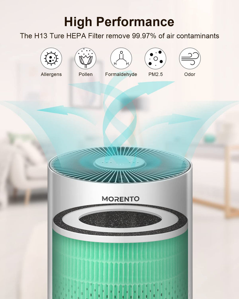 Genuine MORENTO KILO HEPA Air Purifier Replacement Filter, 1 Pack, Pet Vers Green