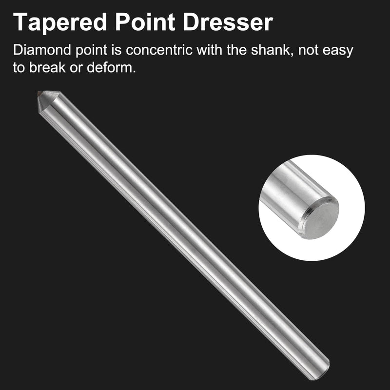 uxcell 2pcs Diamond Dressers, 11mm x 152mm (7/16" x 6") Single Tapered Point Grinding Wheel Round Pen Welded Diamond Dressing Tools, Silver Tone 7/16" x 6" 2