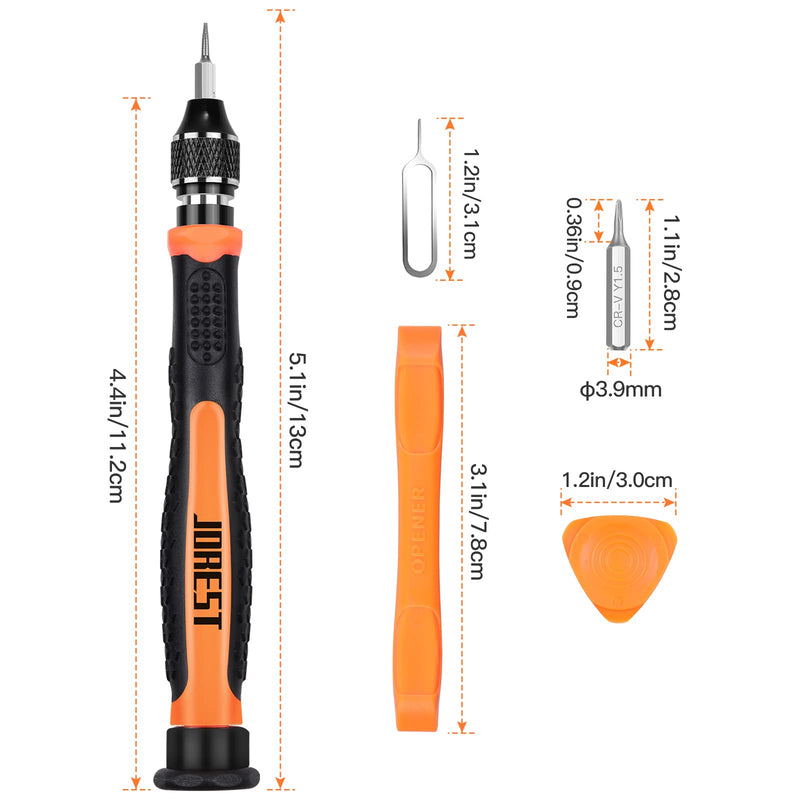 JOREST 24Pcs Small Precision Screwdriver Set with Torx T5 T6 T8 T9, Y00, Star P5, Mini Repair Tool Kit for Macbook, Computer, Laptop, iPhone, PS4 PS5, Xbox, Switch, Eyeglasses, Watch, Ring Doorbell 24 in 1