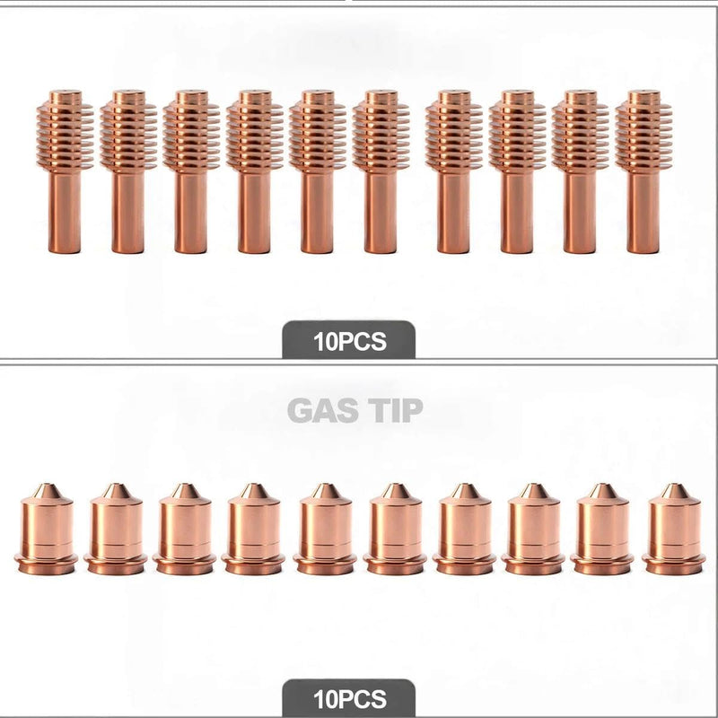 20PK Plasma Electrode 52574 Nozzle 51206.11 70A For Razorweld Razor X45 Vipercut 30 Plasma cutting Replacement TECMO X45/HYP45/UPM105/TH70/TM70 Torch 51206.11 + 52574 20PK