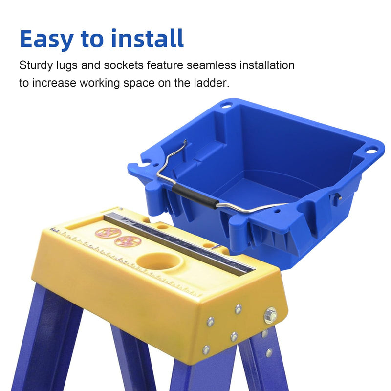 AC52-UB Ladder Accessories Lock-in Job Bucket for Werner 6000 series, 6100 series, 6200 series, 6300 series,Blue