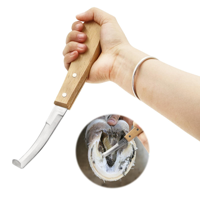 2PCS Stainless Steel Double Edged Hoof Knive with Wooden Handle, Stainless Steel Blade Suitable Hoof Knife for Horses The Toes of Horses, Cows, and Sheep, Repair Knives for Hoof Maintenance - PawsPlanet Australia