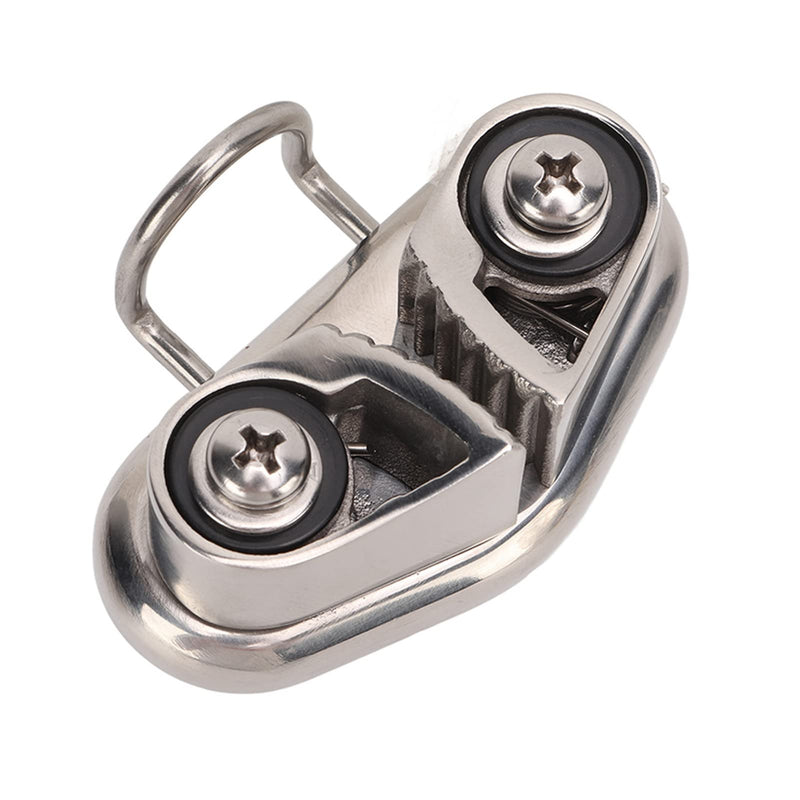 Boat Cam Cleat, Sailboat Fast Entry Cam Cleat with Wire Leading Ring Fits 10mm Rope Stainless Steel 316 Marine Grade Mirror Polished Corrosion Resistant for Kayak Canoe Dock Rigging