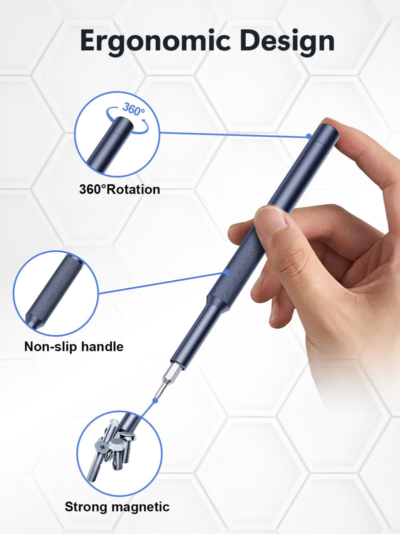 [Military-Grade] 37in1 Precision Screwdriver Set, Small Magnetic Mini Repair Tool Kit, Tiny Torx Screw Driver, for Watch, Laptop, Eyeglass, Camera, Ring Doorbell, Gifts for Men