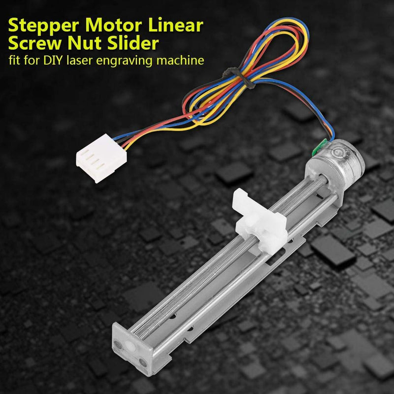 DC 12V Drive Stepper Motor Linear Screw Slider Stepper Motor for DIY Engraving Machine, 18 Degree Screw Worm Drive Stepper Motor
