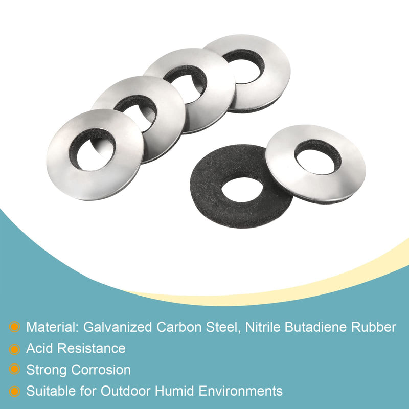 MECCANIXITY Bonded Sealing Washers M8 25x8x3.4mm Carbon Steel Nitrile Rubber Gasket, Pack of 20