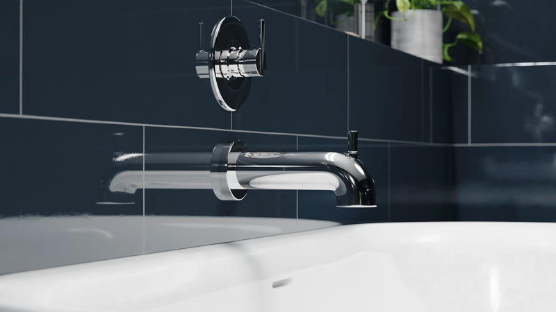 Olympia Faucets OP-640063 Extended 7" Combo Diverter Tub Spout in Polished Chrome