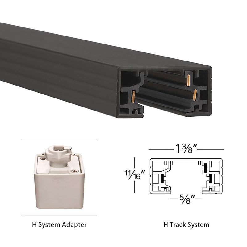 WAC Lighting, H Track I Connector in Black Straight "i" Connector