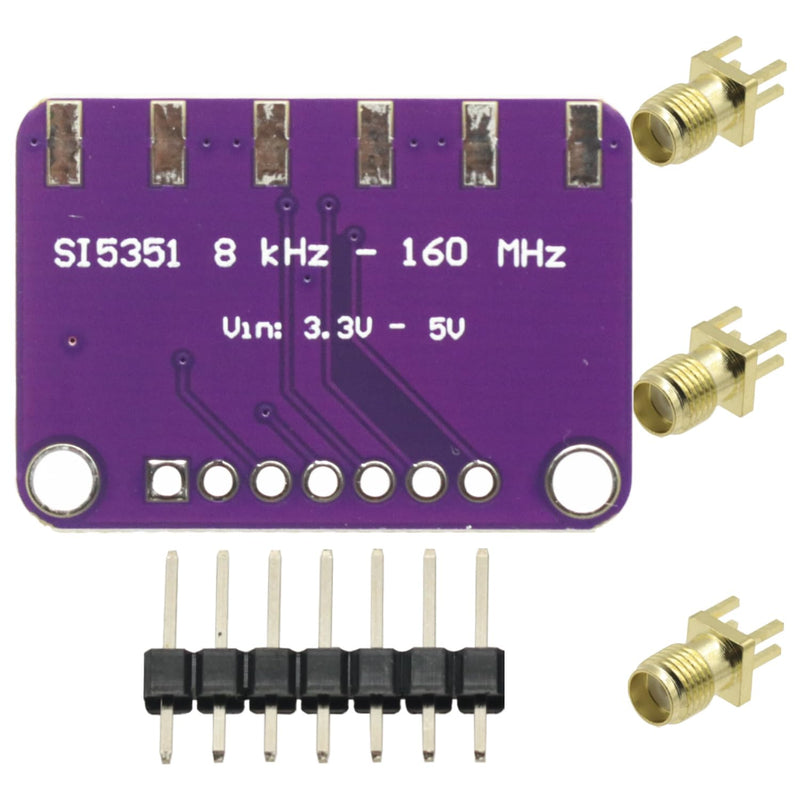 DC 3V-5V Si5351A Si5351 I2C Clock Generator Breakout Board Module Signal Generator Clock 8KHz-160MHz for Arduino