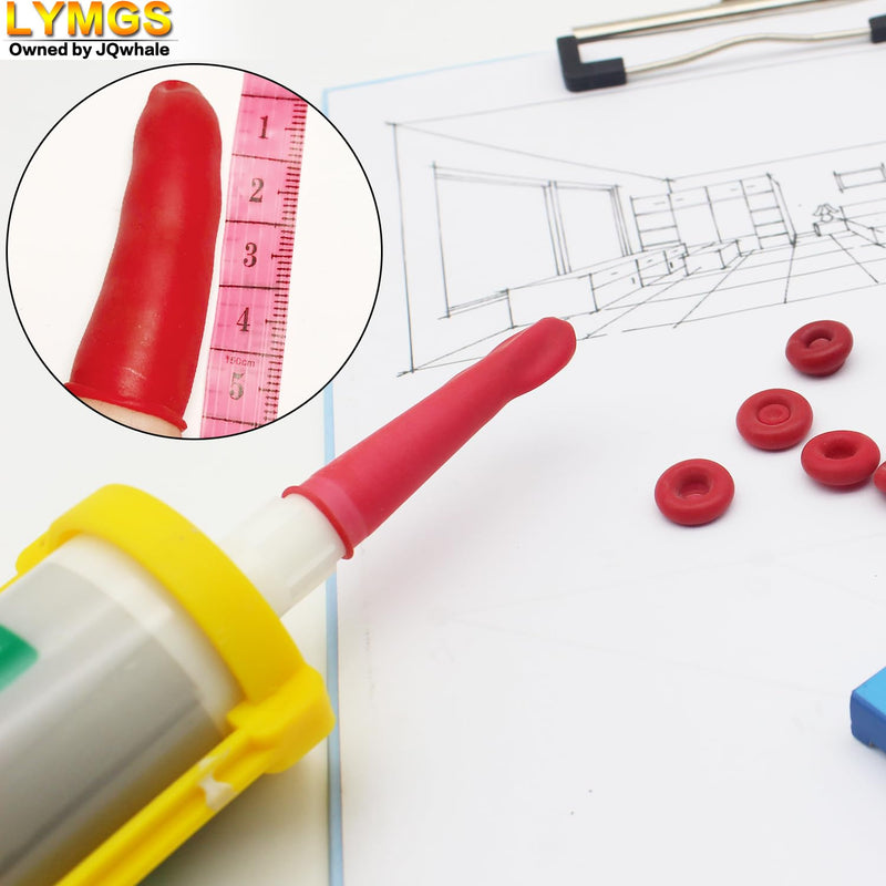 Universal Fit Caulk Tube Latex Sealing Caps, Caulk Saver Cover Sealer for Sealing and Preserving Open Caulking Tube, Red 10 Pack