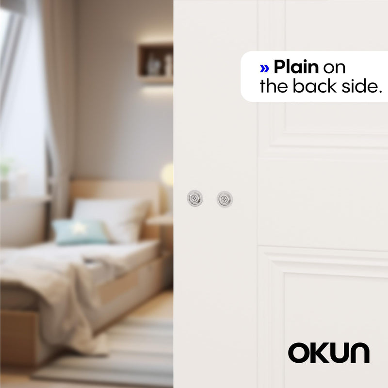 Okun Stark Dummy Door Handle, Chrome Non-Turning Door Lever 1-Pack – Decorative Reversible Interior Handle for Closet, Pantry, Hallway & French Doors, Sleek Modern Design