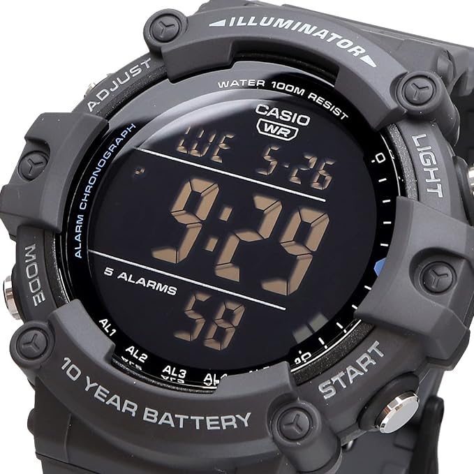 Casio Standard Digital Wristwatch, AE-1500W Series, Men's Cheap Casio Chippukashi, Dark Gray AE-1500WH-8BV, Waterproof - NewNest Australia