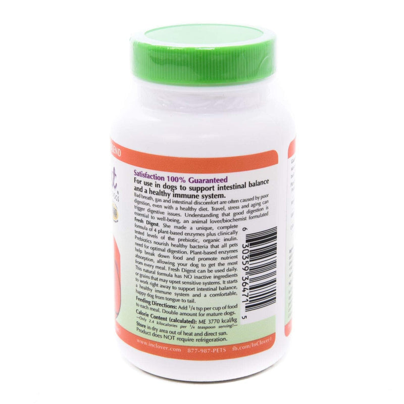 In Clover Fresh Digest Daily Digestive Aid and Immune Support Supplement for Dogs, All Natural Prebiotic and Enzyme Powder for Less Gas and Healthy Stools, Works Fast 100 gram (3.5 oz.) 3.5oz.