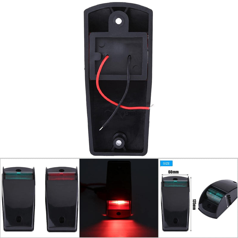 EVGATSAUTO Boat Navigation Lights 12V Red Green LED Pair for Boats and Yachts – Marine Side Lights, Black