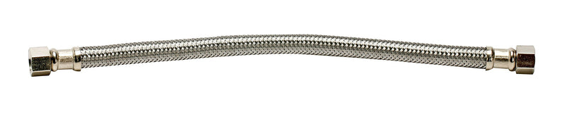 Fluidmaster B6F12 Faucet Connector, Braided Stainless Steel - 3/8 Female Compression Thread x 3/8 Female Compression Thread, 12-Inch Length 12 Inch