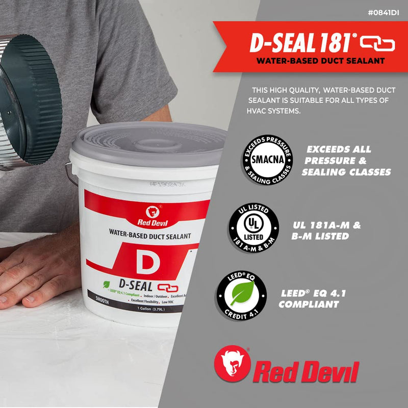 Red Devil 0846DS RD-DS 181 Acrylic Latex Duct Sealant, 10.1 oz, Gray, 1 Pack 1 - Pack