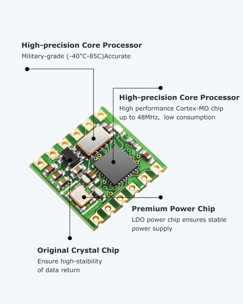 【HWT101 Military-Grade Crystal Inclinometer】MEMS Tilt Angle Sensor Module, Built-in Highly-Integrated Crystal Gyroscope [ Z-axis Angle Measurement] for Robot Application and Industrial Usage
