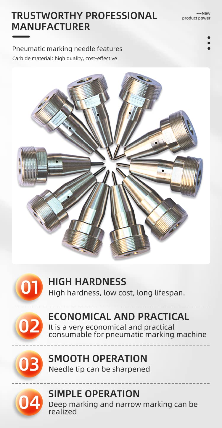 Carbide Marking Needle for SFX Pneumatic Marking Machine (2.5mm-10.7mm) 2.5mm-10.7mm
