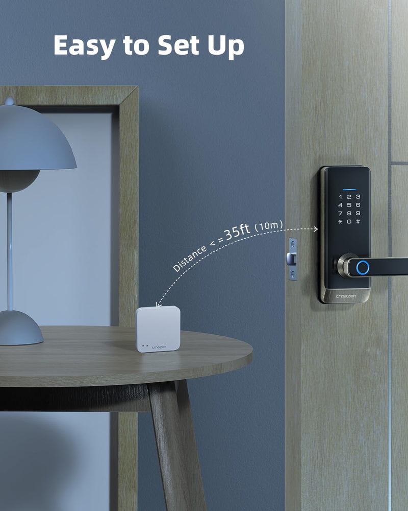 TMEZON Smart Lock Wi-Fi Gateway,Paired with Smart Door Lock to Realize APP Remote Control, Compatible with TUYA APP (Model: H2 /T8)
