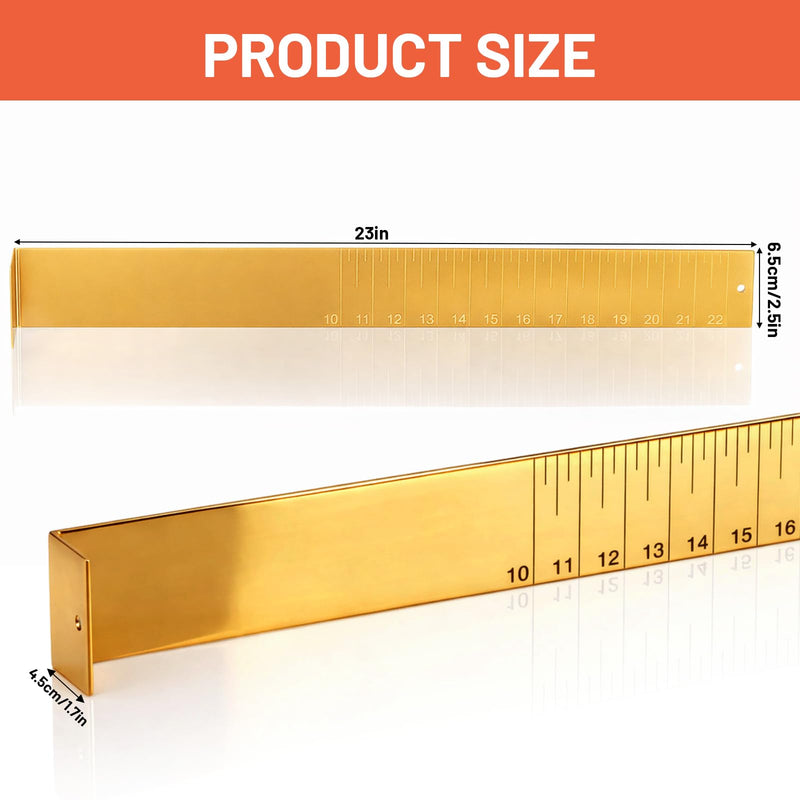 FairySandy 22 Inch Aluminum Fish Ruler Saltwater Fish Measuring Board Tool Yellow Durable Anti Corrosion Fishing Equipment for Lakes Rivers Ponds Nearshore
