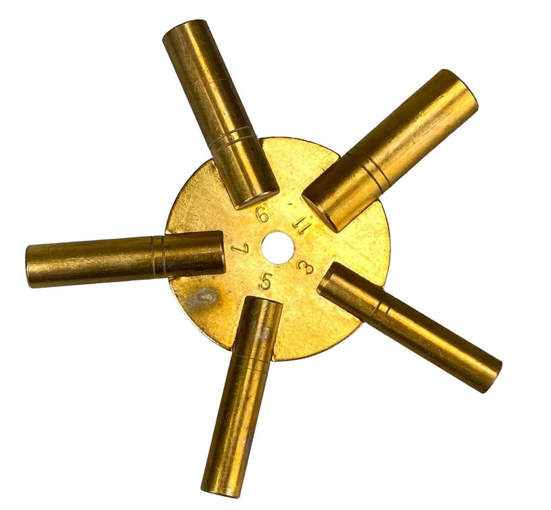 Universal Brass Clock Key Winder Set | 2 Piece Set Includes Odd Even Numbers | Great for Windig Grandfather Clocks, Antique Clocks, Watchmakers, Watch Repairs