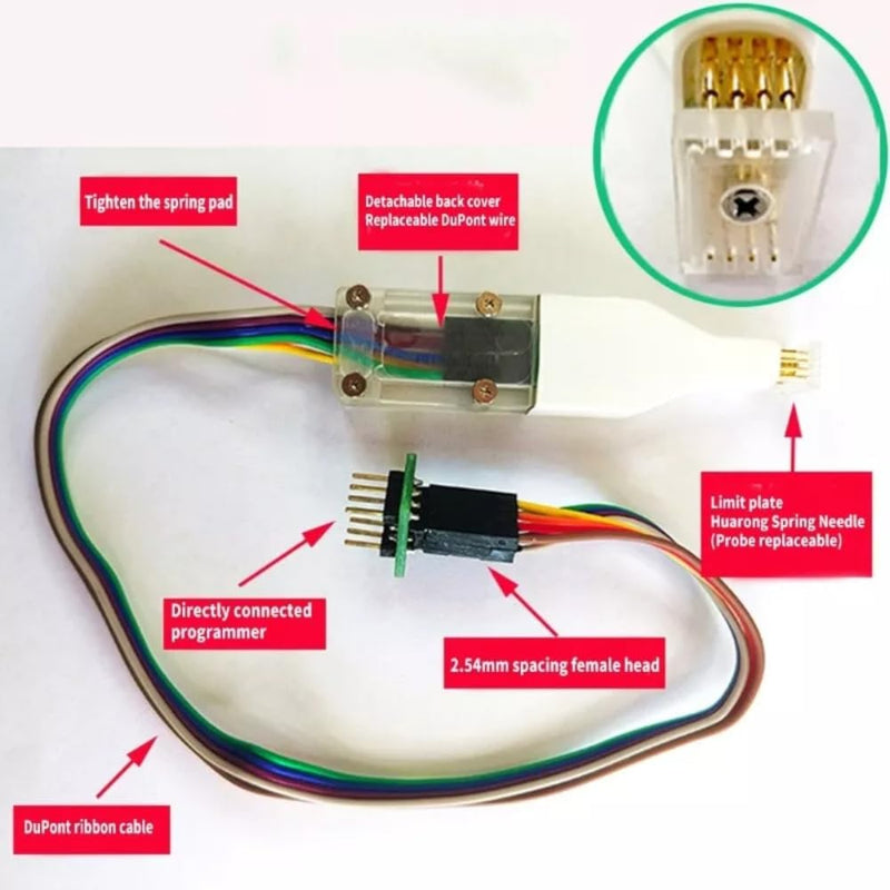 SOP8 150mil Connectors Test Clip Cable 4.4mm Space for EEPROM Programming