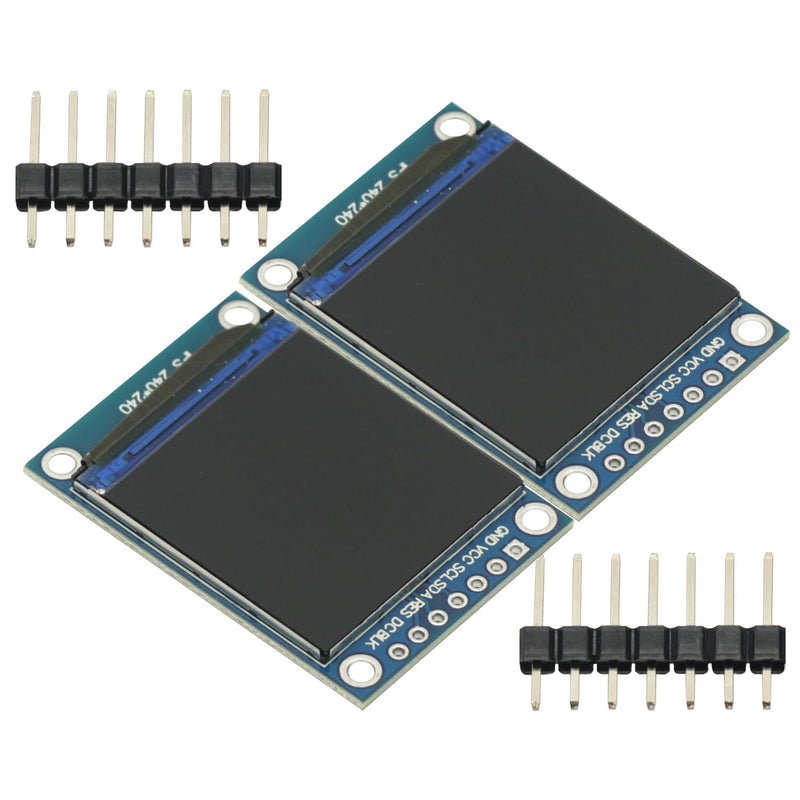 2 Pcs IPS 1.3 Inch 3.3V 7PIN SPI HD Full Color TFT Display Screen ST7789 Drive IC 240 * 240 LCD OLED Display 240x240 for Arduino STM32 C51